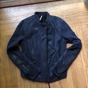 Free people navy blue Moto jacket